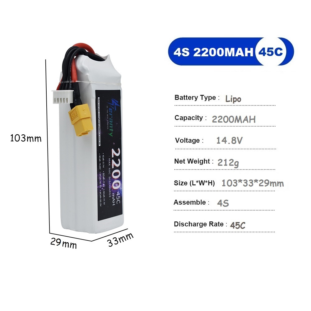 Batería LiPo 4S 14,8 V 1500mah - Drone Battery 4S reseña y precio