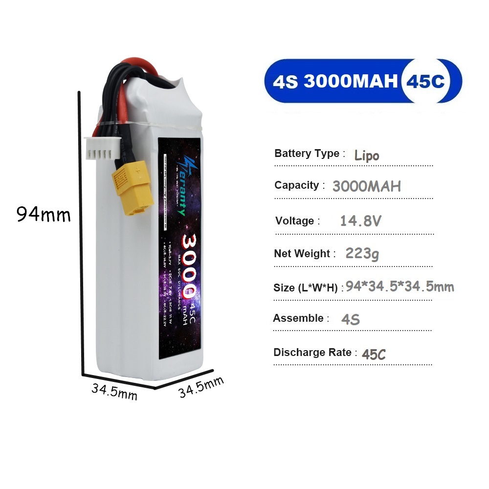 Batería LiPo 4S 14,8 V 1500mah - Drone Battery 4S reseña y precio
