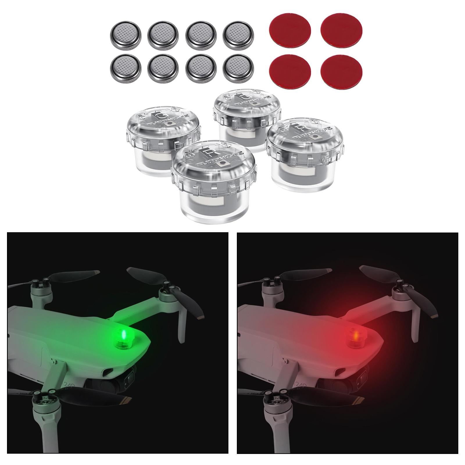 4x LED luz de vuelo nocturno s - Drone Battery Alarm reseña y precio