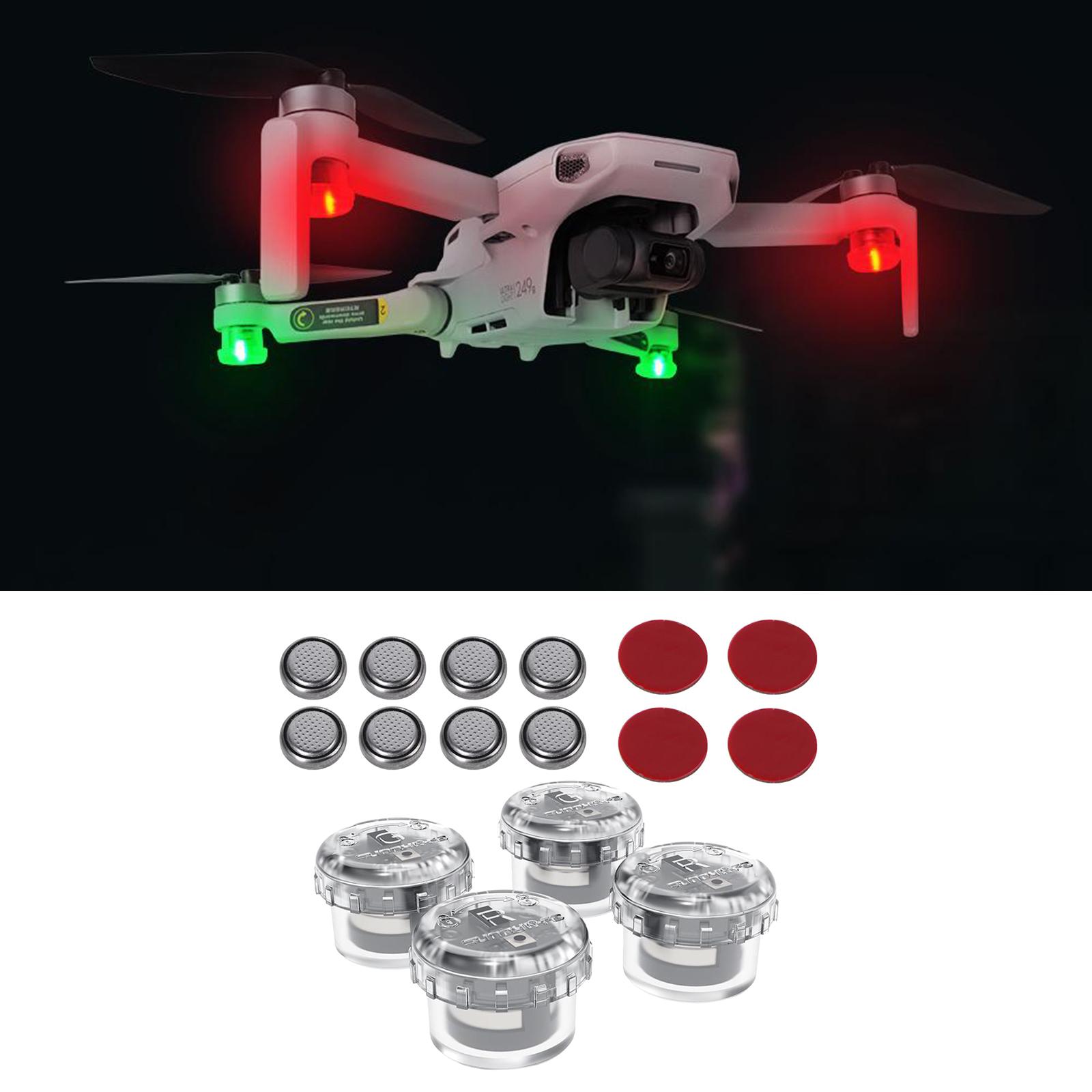 4x LED luz de vuelo nocturno s - Drone Battery Alarm reseña y precio
