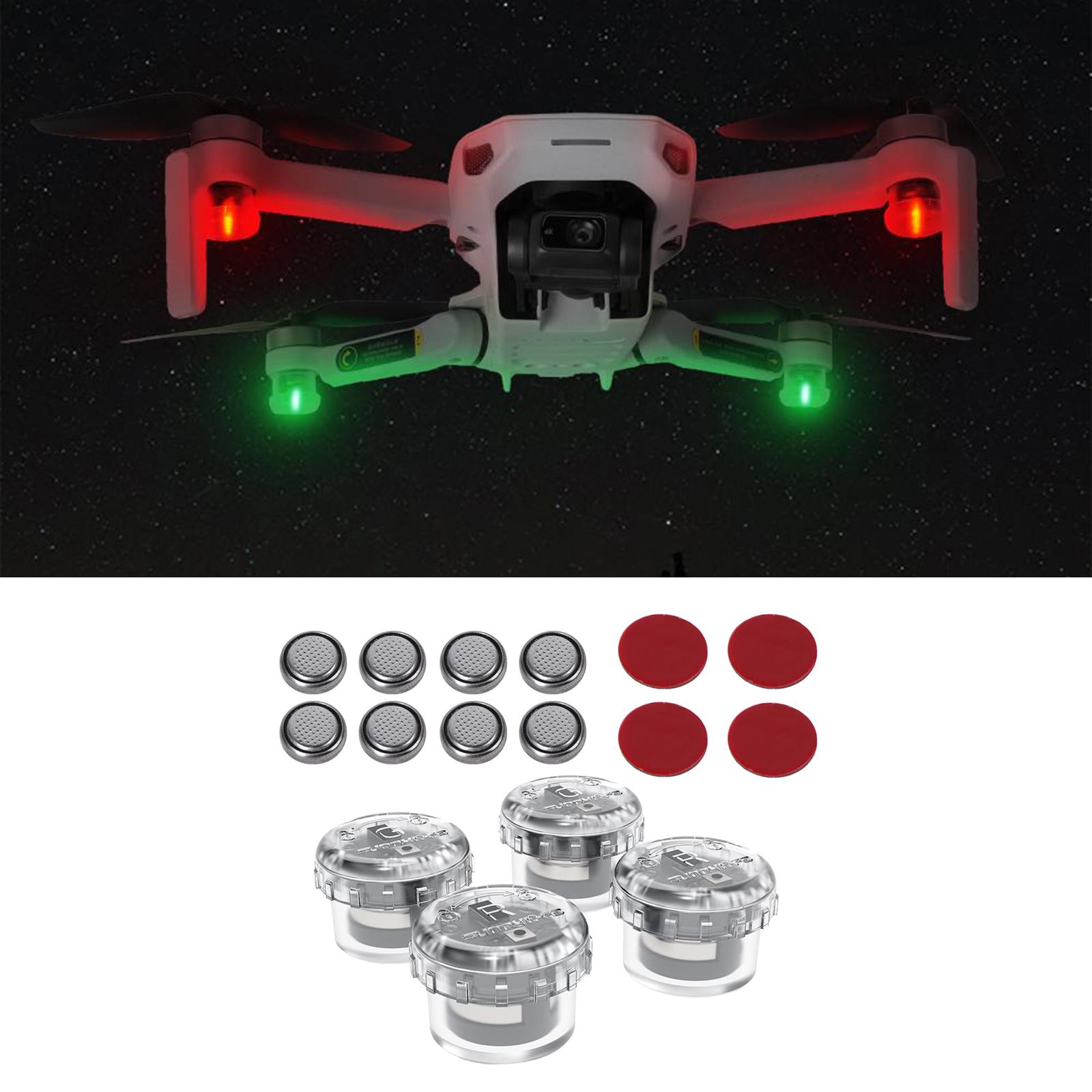 4x LED luz de vuelo nocturno s - Drone Battery Alarm reseña y precio