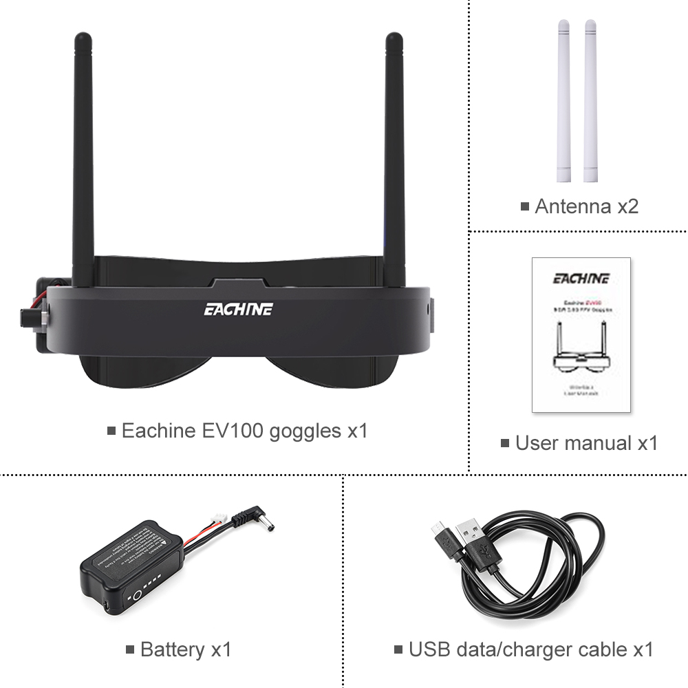 Gafas Eachine EV100 720*540 5, - Drone Battery Box reseña y precio