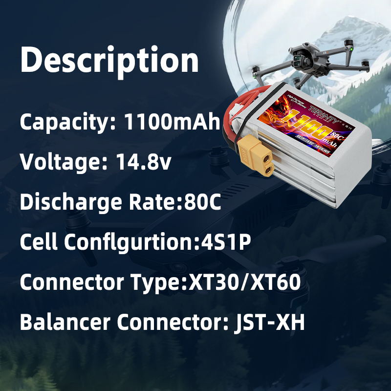 Batería Lipo TERANTY 4S 1100mA - Drone Battery 4S reseña y precio