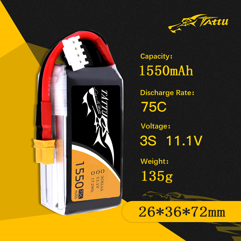 TATTU-batería LiPo 3S de 11,1  - Drone Battery 3S reseña y precio